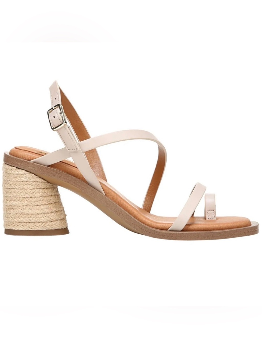 Sarto by Franco Women’s Pink Nude Strappy Block Heel Leather Sandals